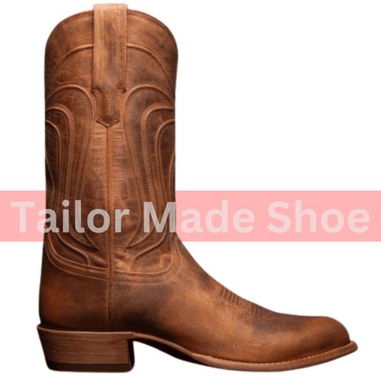 New Premium Quality Handmade Men's Brown Leather Western Mexican Cowboy Boots