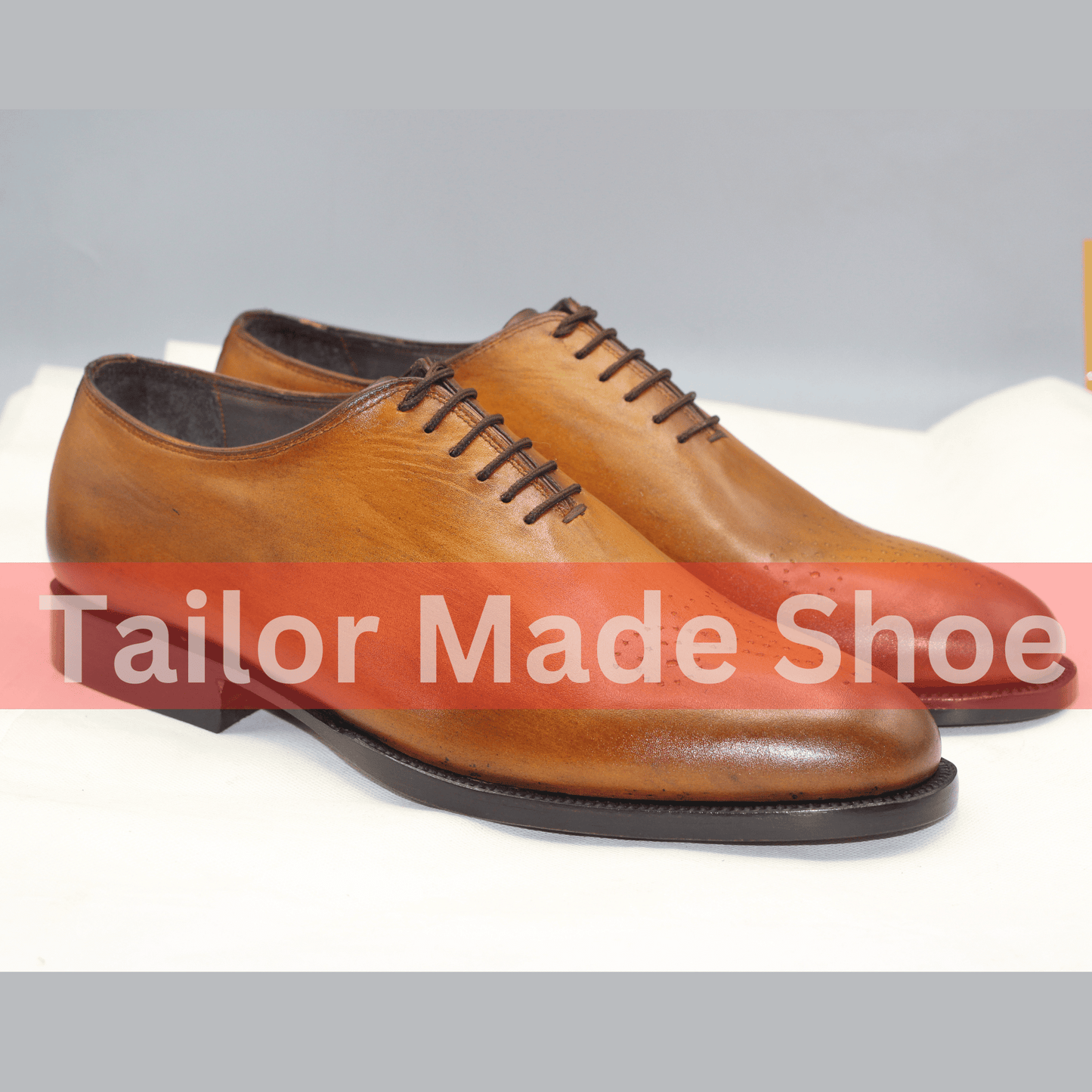 Men's Handcrafted Leather Shoes – Custom Burnished Design Sophisticated Brown Leather Shoes – Tailor-Made Perfection– Made-to-Order Elegance