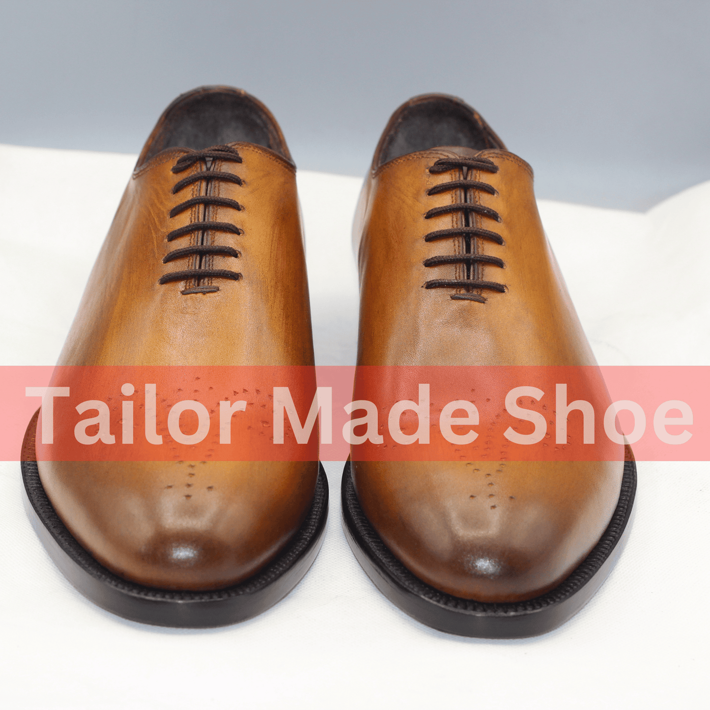 Men's Handcrafted Leather Shoes – Custom Burnished Design Sophisticated Brown Leather Shoes – Tailor-Made Perfection– Made-to-Order Elegance