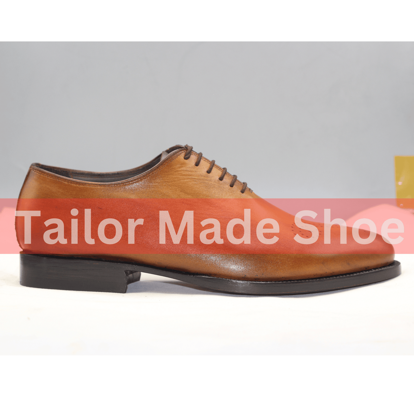 Men's Handcrafted Leather Shoes – Custom Burnished Design Sophisticated Brown Leather Shoes – Tailor-Made Perfection– Made-to-Order Elegance