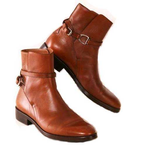 Tailor Made Handmade Brown Leather Buckle Strap Ankle Jodhpur Jumper Boots
