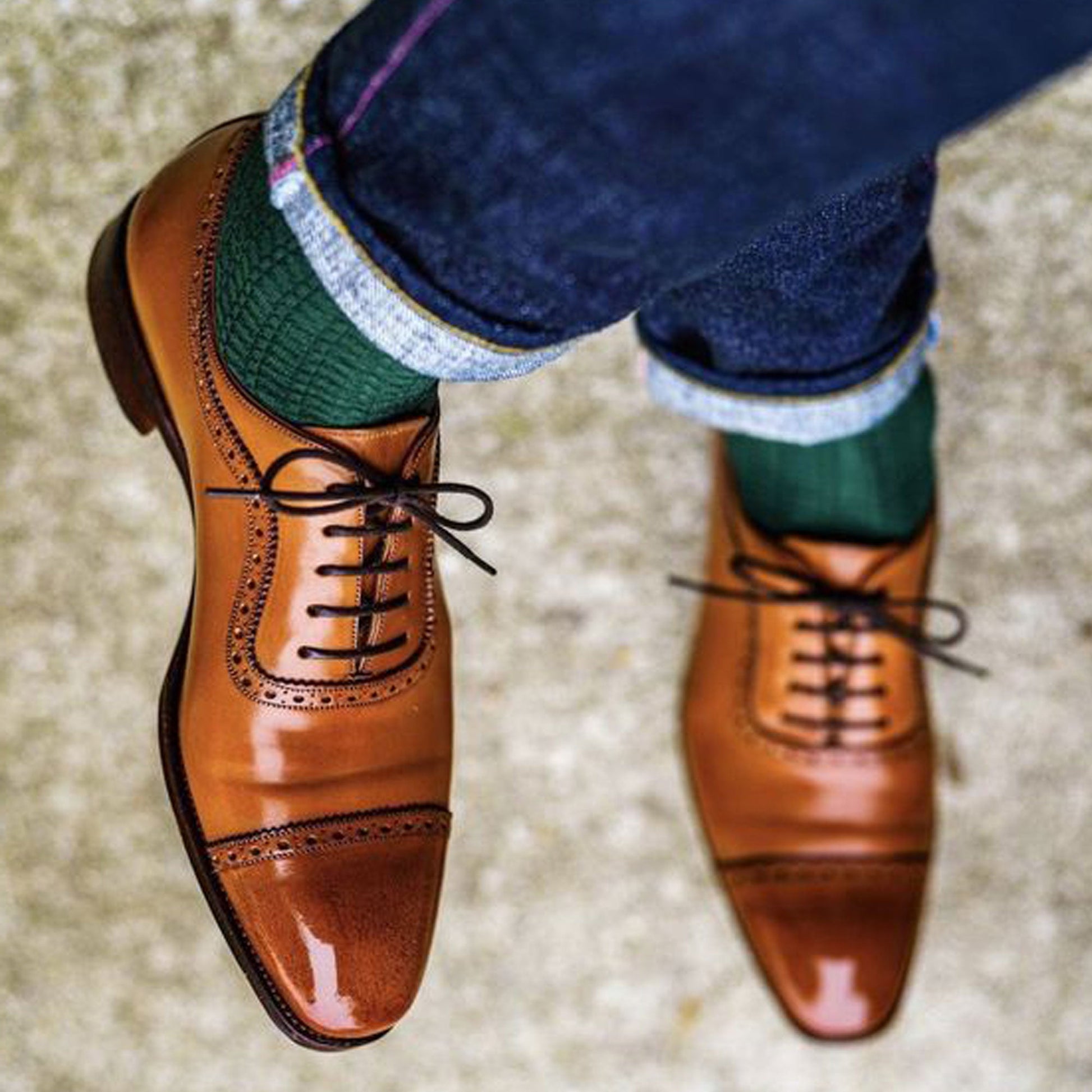 Bespoke Brown Leather Oxford Toe Cap Mens Dress Shoes Bespoke Brown Leather Oxford Toe Cap Mens Dress Shoes