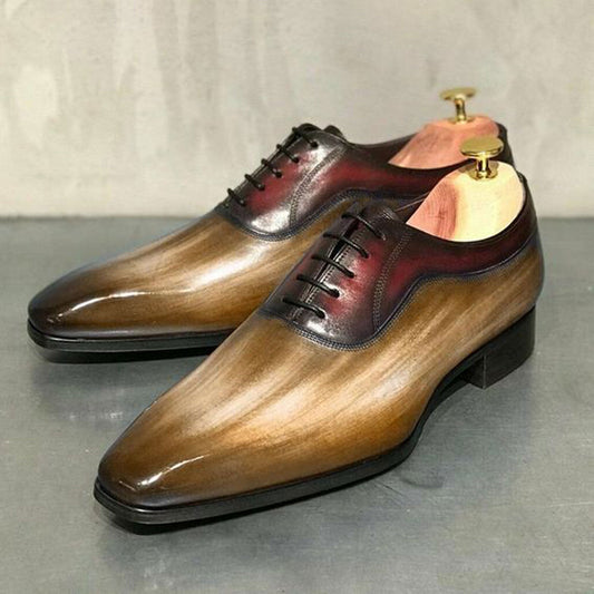 Tailor Made Handmade Two Tone Shaded Whole Cut Oxford Formal Dress Men's Shoes