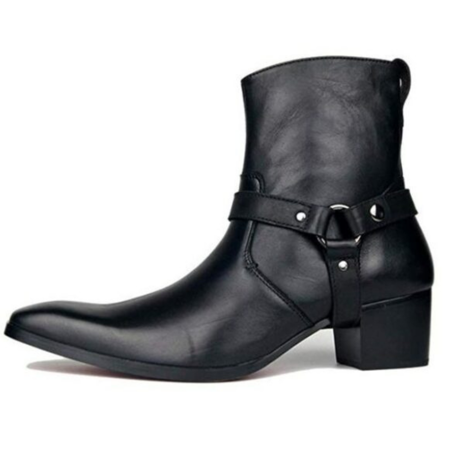 Tailor Made Handmade Black Leather Fashion Designer Ankle Boots