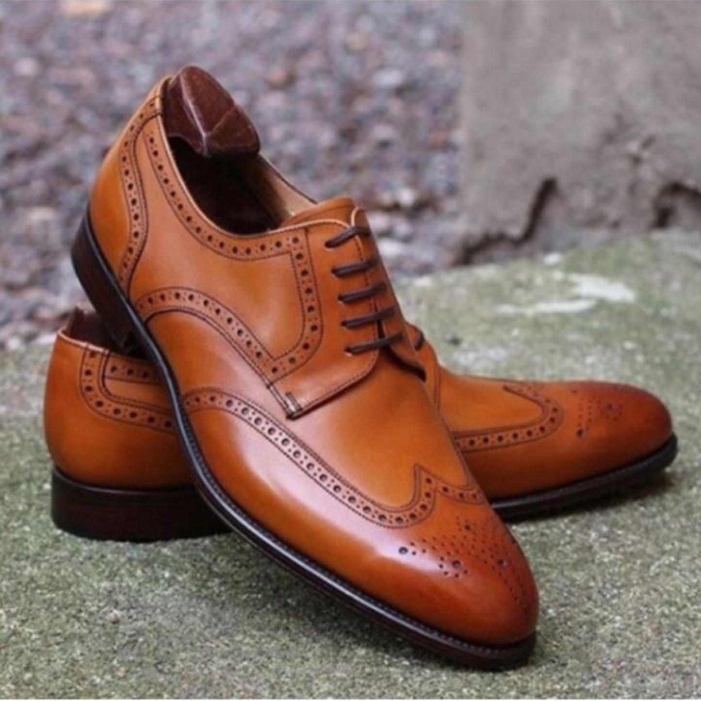 Tailor Made Handmade Brown Premium Leather Wingtip Oxford Shoes