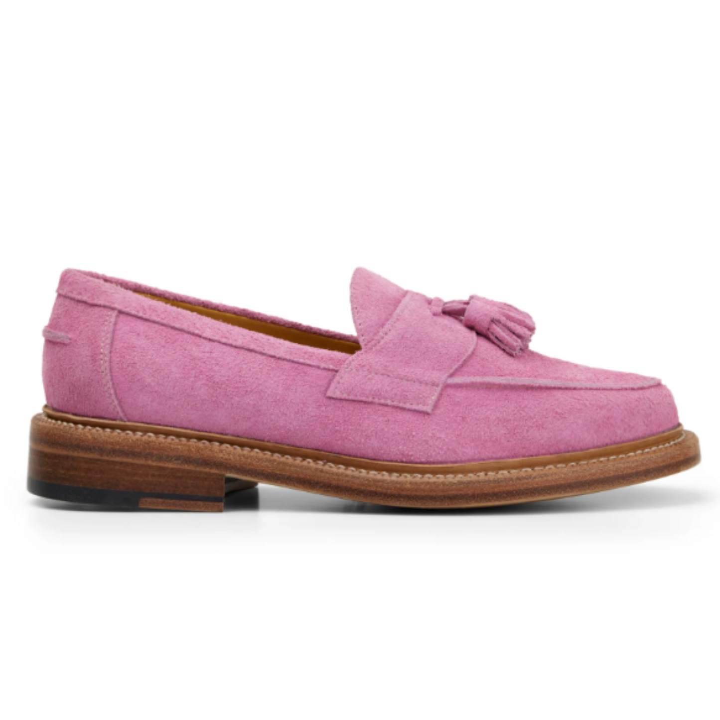 Tailor Made Handmade Pink Suede Tassels Slip On Moccasins Loafers Shoes