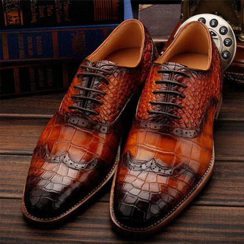 Tailor Made Two Tone Leather Wingtip Brogue Oxford Formal Dress Men's Shoes
